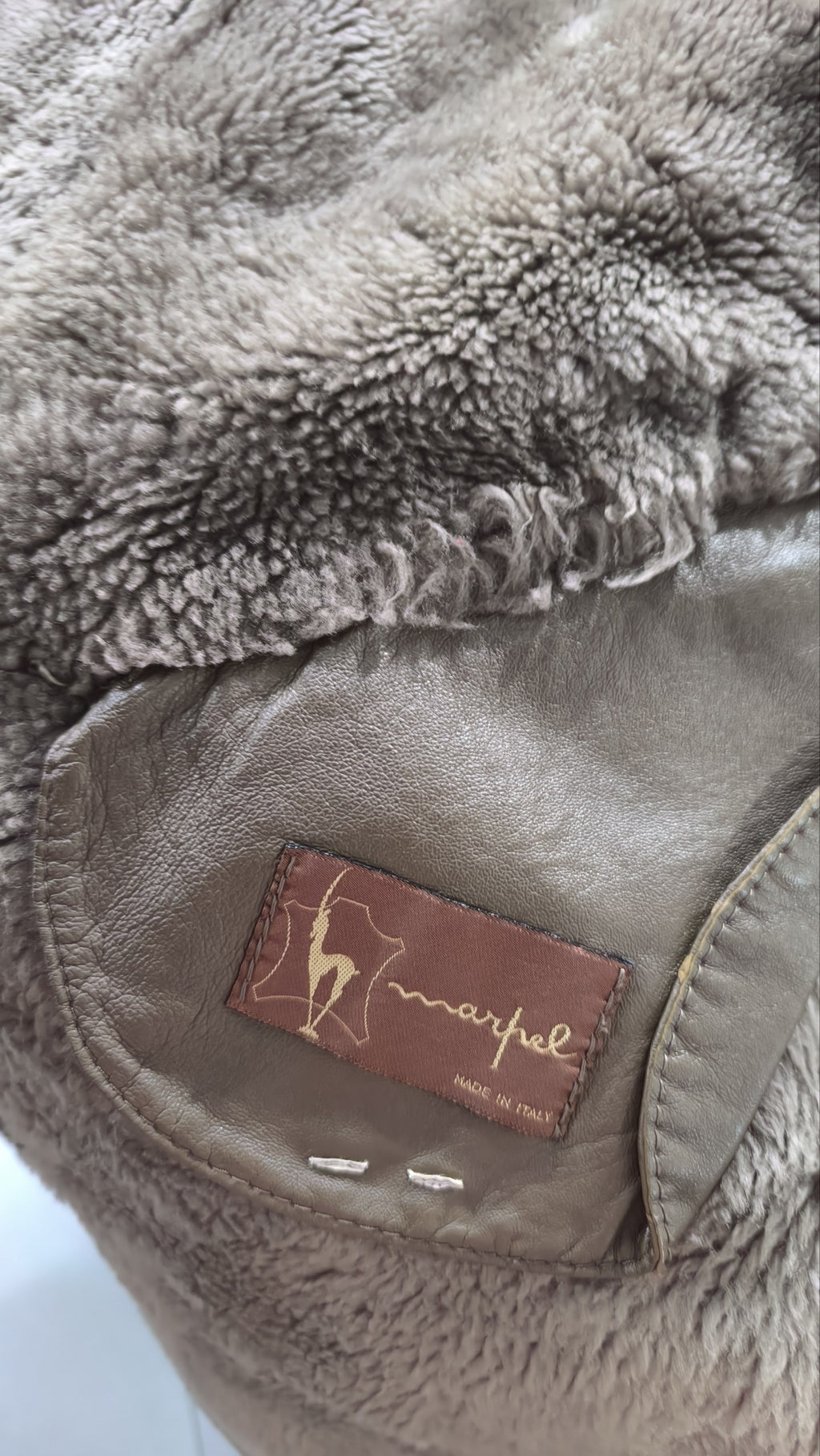 Marpel e Shearling Cappotto Vintage Y2K Marrone Pelle Lana (44) — foto 5
