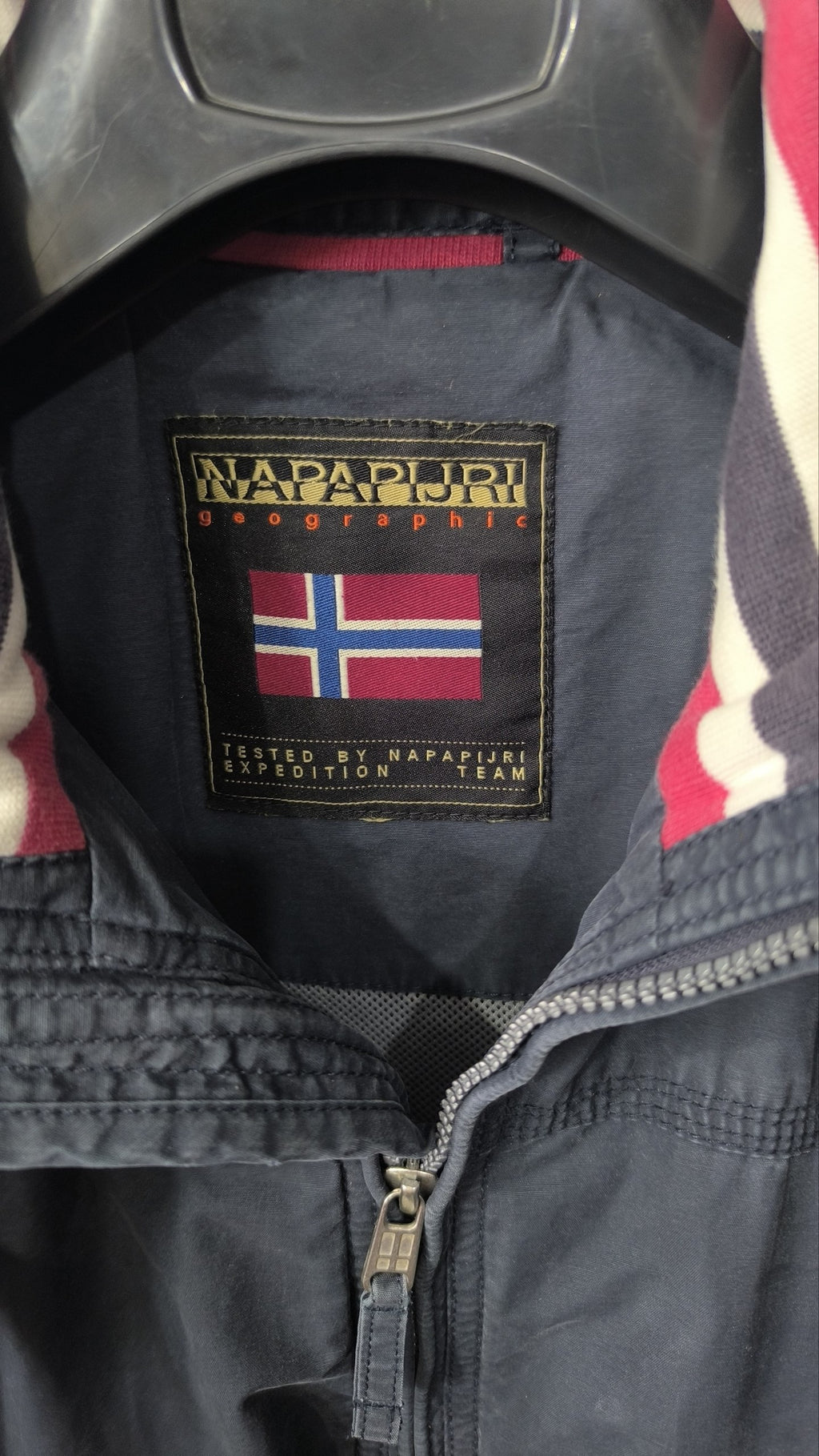 Giacca Napapijri Slim Fit Vintage Y2K Blu Zip Collo Righe (S) — foto 5