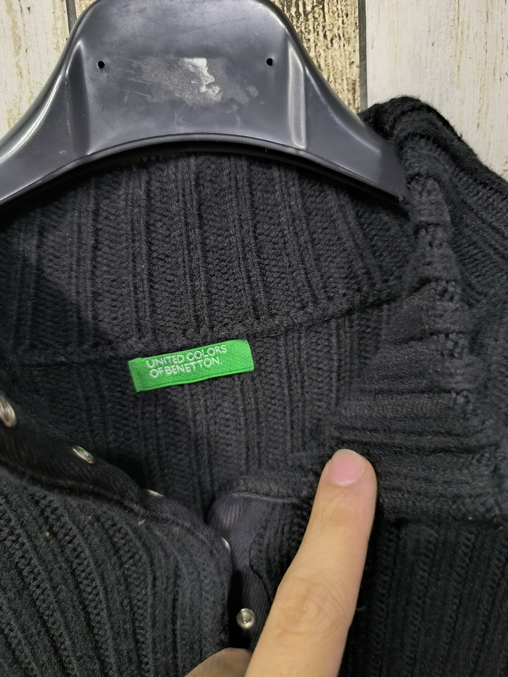 Maglione collo alto United Colors of Benetton Nero Vintage Y2K (S) — foto 4