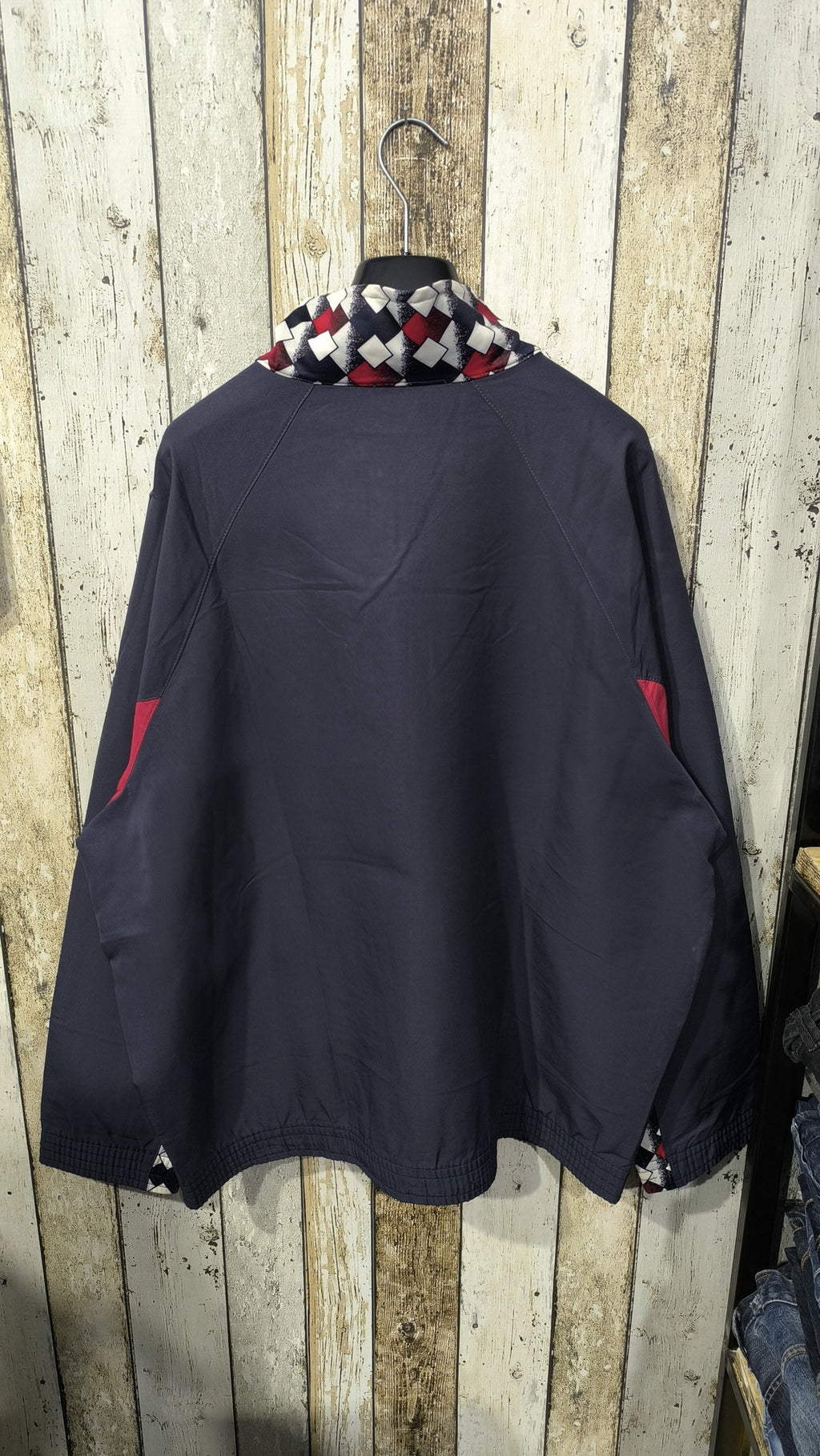 Track Jacket Collo Alto Errea Blu Navy Rosso Bianco Vintage Y2K (L) — foto 7