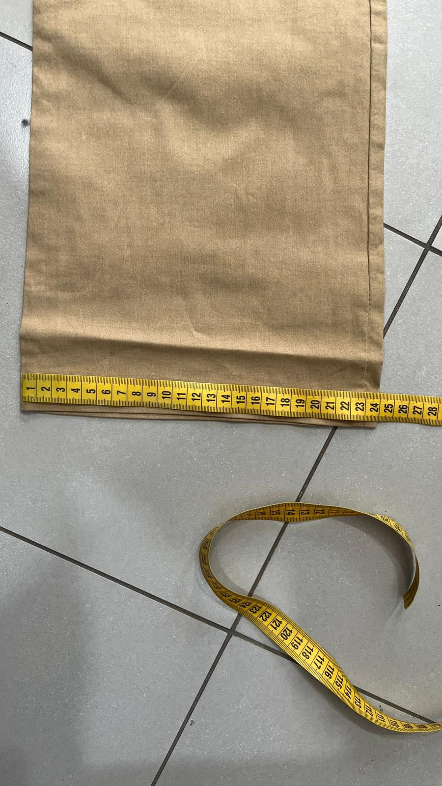 Pantaloni Gamba Dritta Leggermente Ampia Crema Chiaro Vintage Y2K (38) — foto 8