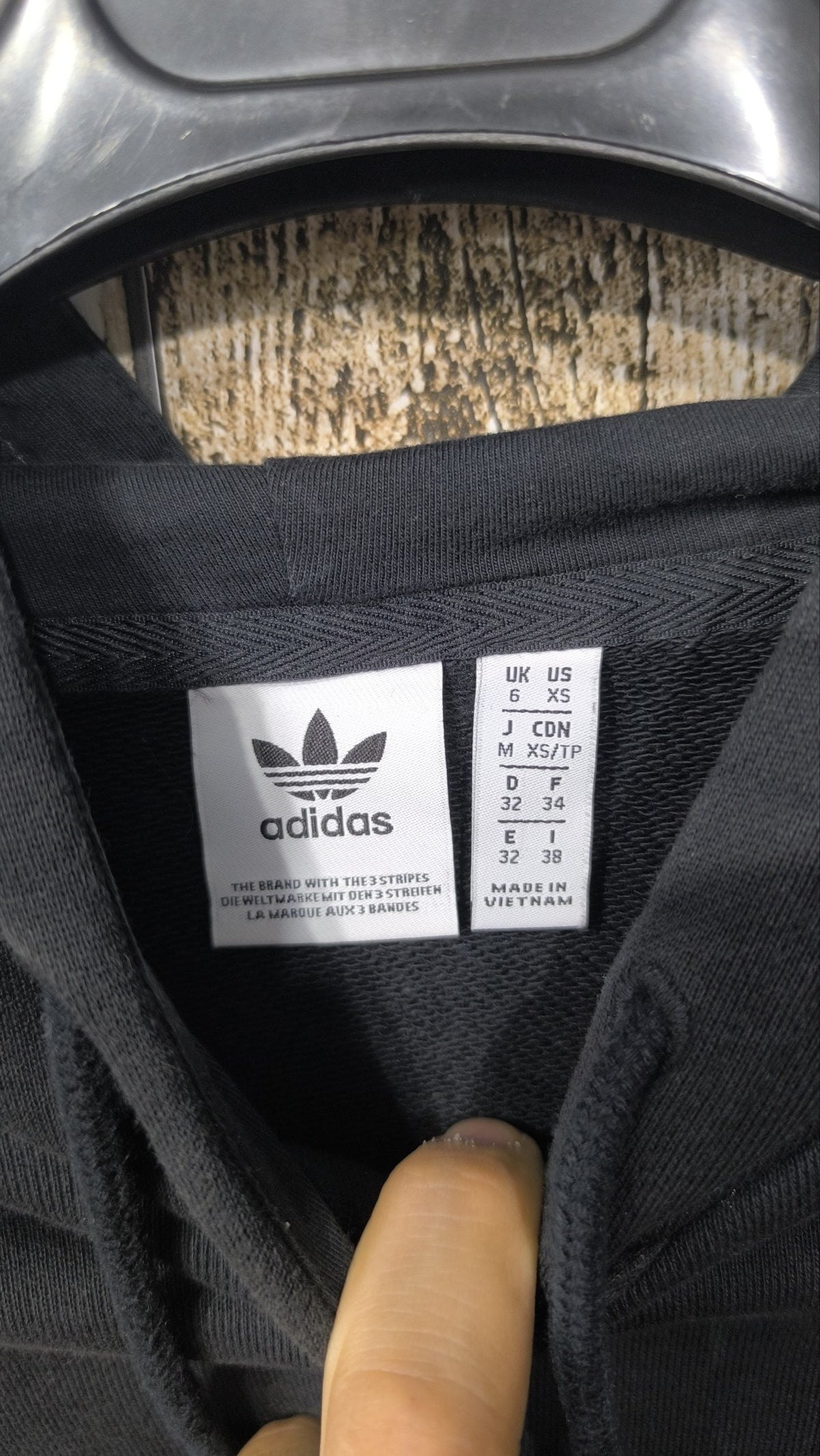 Felpa Adidas Corta Con Cappuccio Nero Blu Rosso Bianco Vintage Y2K Donna — foto 5