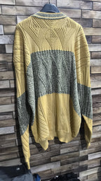 Maglione Umberto Bilancioni Vintage Y2K Giallo Ocra Verde Grigio (52) — foto 8