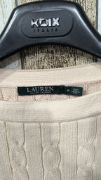 Maglione girocollo Lauren Ralph Lauren Crema Trecce Vintage Y2K (M) — foto 5