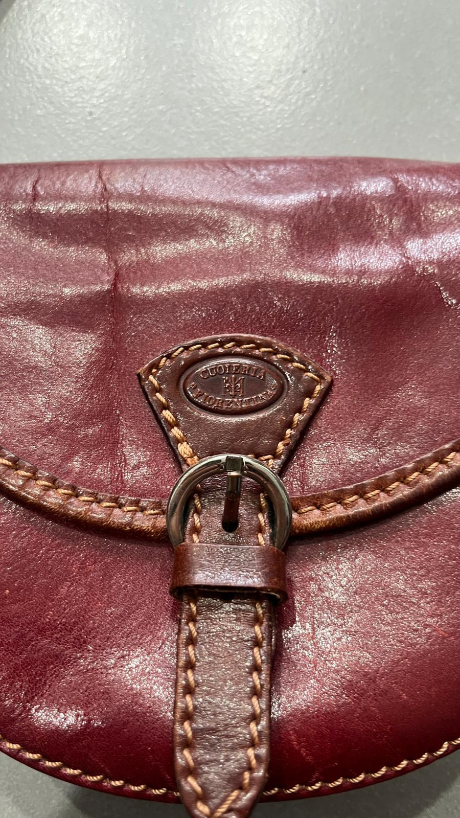 Borsa a tracolla in pelle Bordeaux Vintage Y2K — foto 5