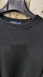 Felpa girocollo Polo Ralph Lauren Nera Ricamo tono su tono Vintage Y2K (S) — foto 4