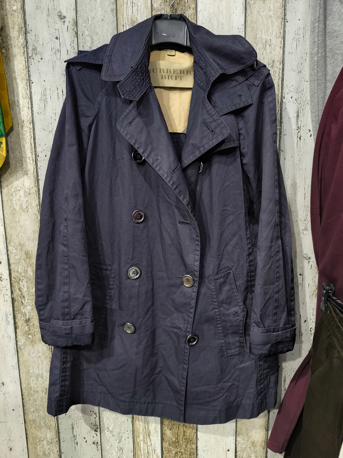 Trench Coat Doppiopetto Burberry Blu Navy Vintage Y2K — foto 3