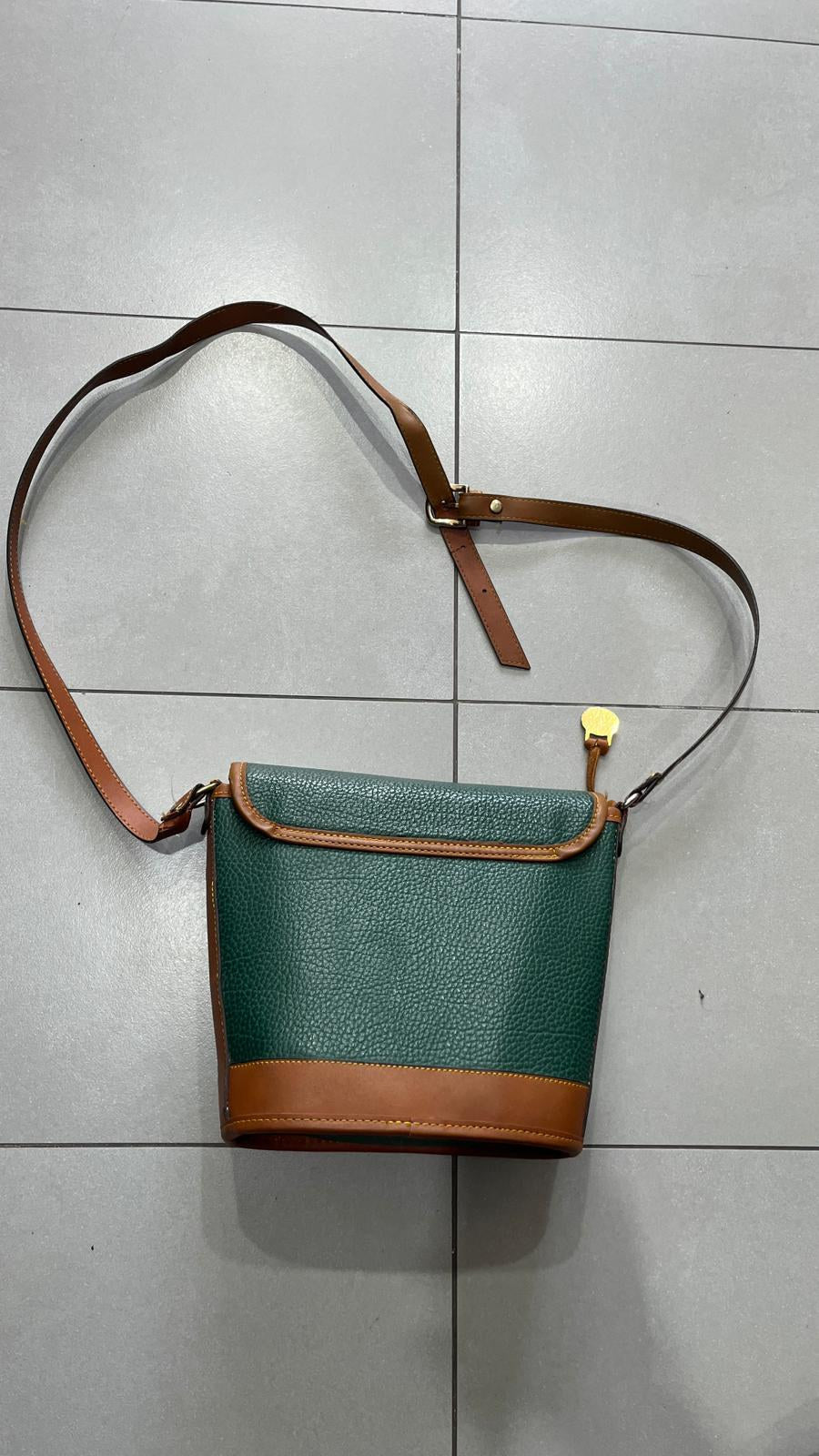 Borsa a tracolla Dooney & Bourke Pelle Verde Scuro Marrone Vintage Y2K — foto 3