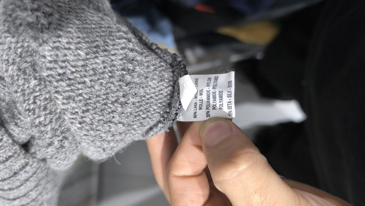 Maglione Quarter Zip Nero Grigio Rigato Vintage Y2K (XL) — foto 7