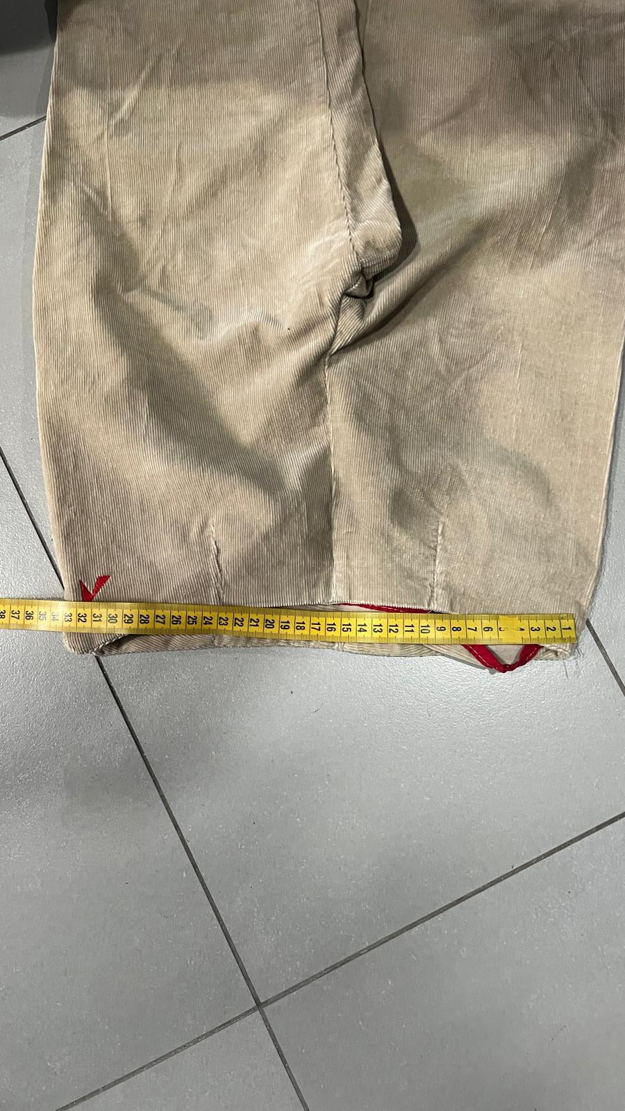 Pantaloni velluto a coste Ramp gamba ampia Beige tortora Vintage Y2K (38) — foto 6