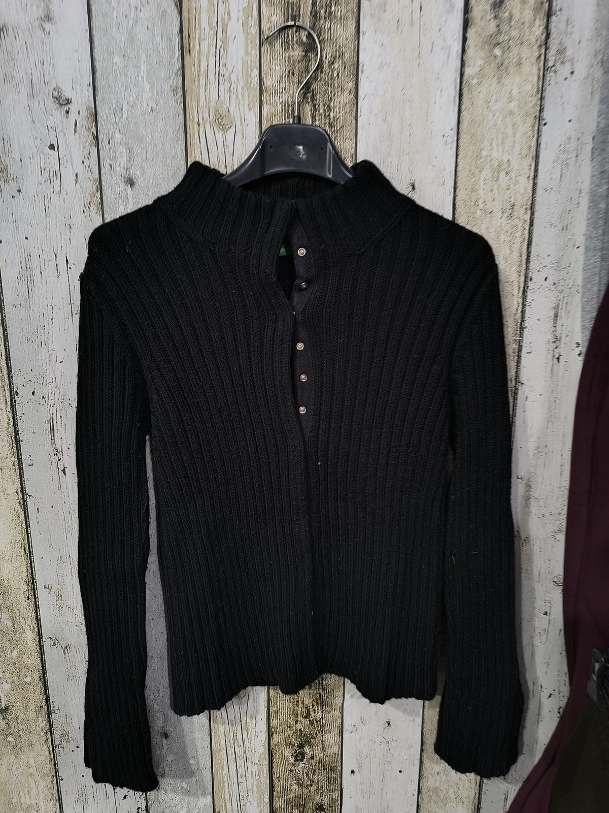 Maglione collo alto United Colors of Benetton Nero Vintage Y2K (S) — foto 3