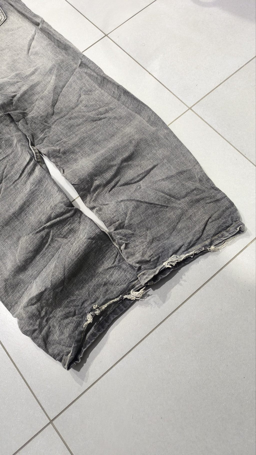 Jeans Gamba Ampia Grigio Slavato Vintage Y2K Uomo (M) — foto 4