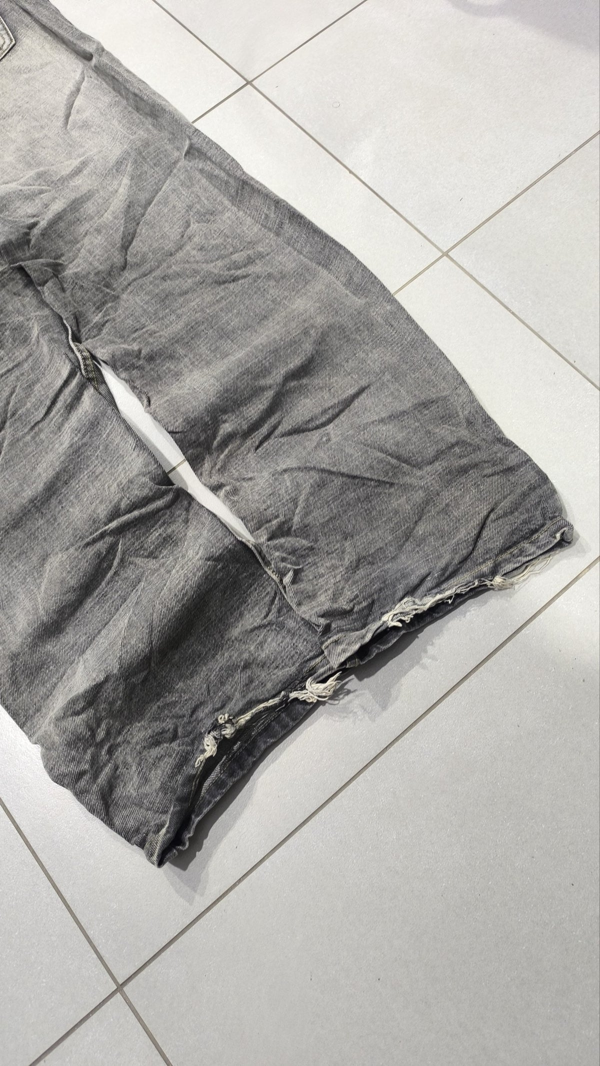 Jeans Gamba Ampia Grigio Slavato Vintage Y2K Uomo (M) — foto 4