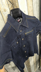 Camicia in denim èxtyle maniche corte Vintage Y2K donna (S) — foto 4