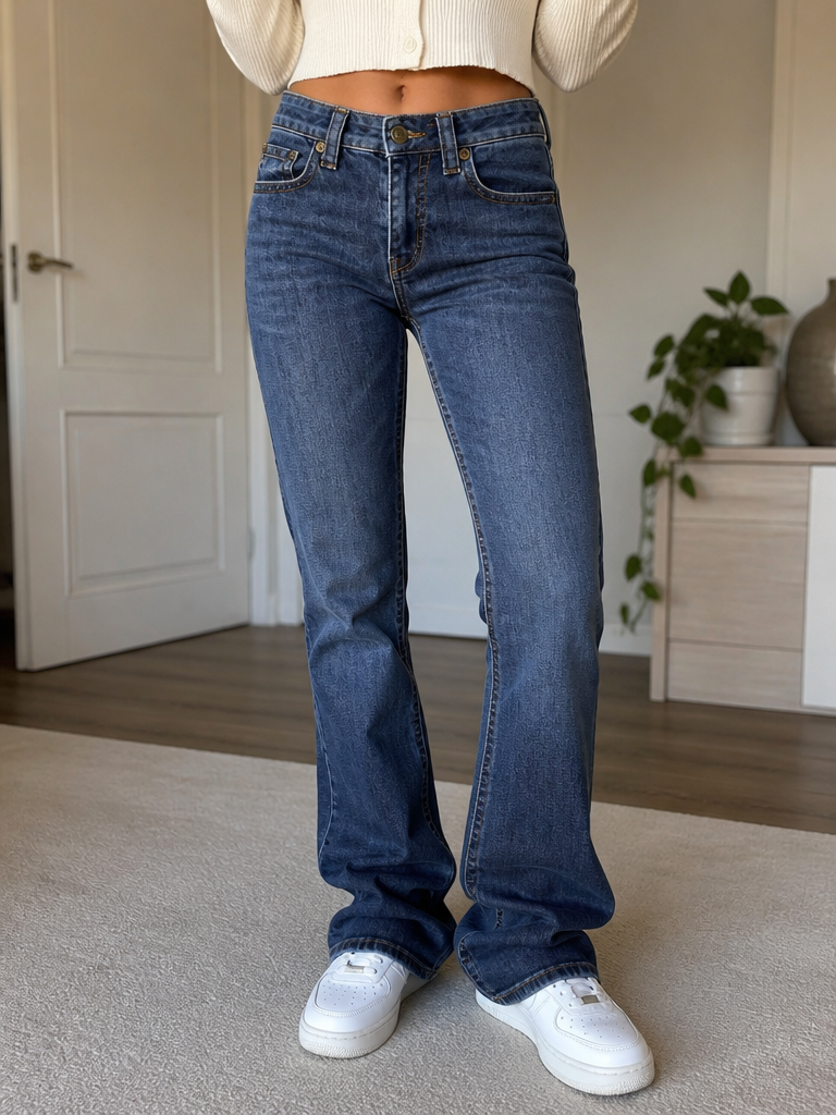 Jeans True Religion Gamba Leggermente Svasata Blu Scuro Vintage Y2K (26) — foto 2