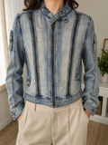 Giacca denim Farfal Lina Ricamo DIVA Blu slavato Vintage Y2K Donna (L) — foto 1