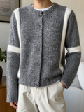 Cardigan Valentino Bande Bianche Grigio Mélange Vintage Y2K (S) — foto 1