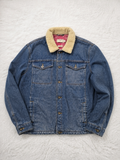 Giacca Denim TOPMAN Collo Sherpa Blu Denim Vintage Y2K (XL) — foto 1