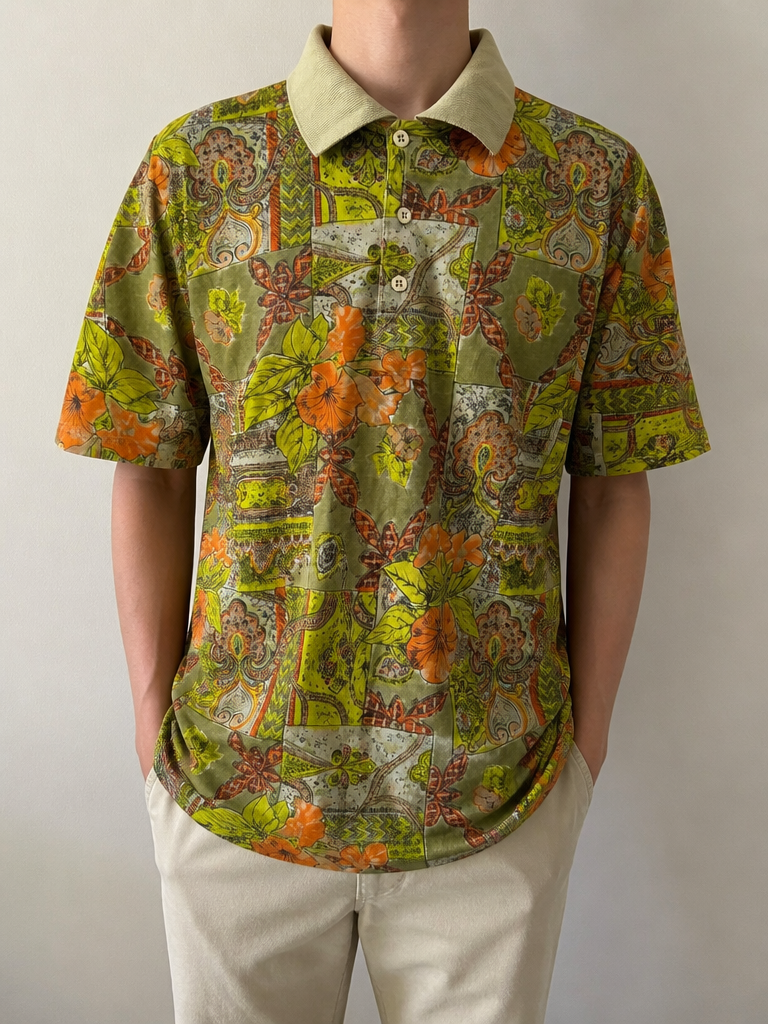 Alta Tensione Sportswear Maglia Polo Fantasia Vintage Y2K (XL) — foto 1