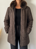 Giacca Refrigiwear imbottita collo pelliccia Marrone scuro Vintage Y2K donna (M) — foto 1
