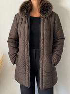 Giacca Refrigiwear imbottita collo pelliccia Marrone scuro Vintage Y2K donna (M) — foto 1