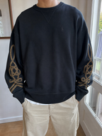 Felpa girocollo Polo Ralph Lauren Nera Ricamo tono su tono Vintage Y2K (S) — foto 1