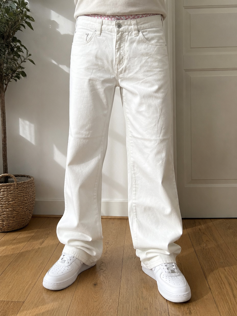 Jeans 5 Tasche Armani Jeans Gamba Dritta Bianco Vintage Y2K (M) — foto 2