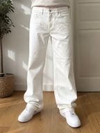 Jeans 5 Tasche Armani Jeans Gamba Dritta Bianco Vintage Y2K (M) — foto 2