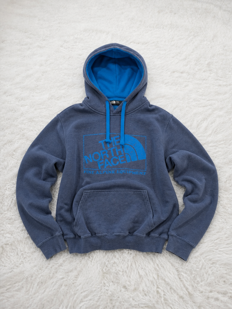 Felpa con Cappuccio The North Face Blu Vintage Y2K Unisex — foto 1