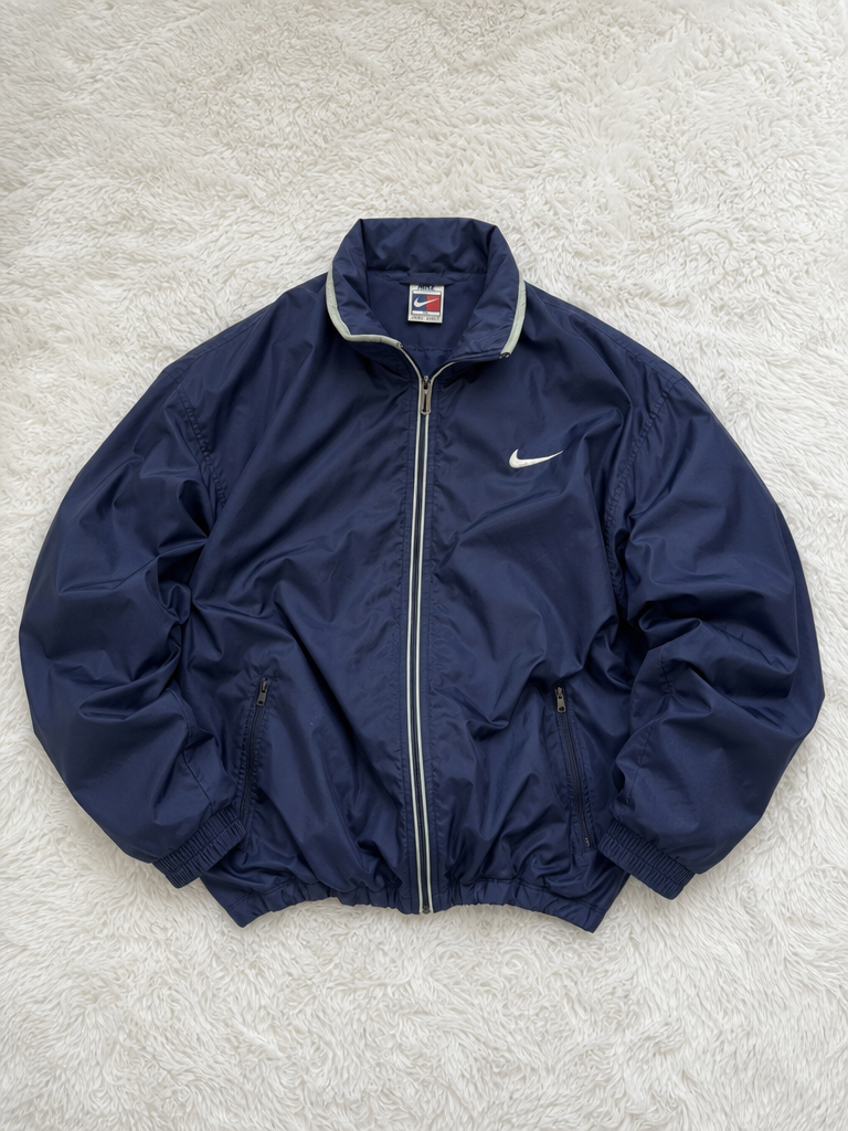 Giacca a vento Nike Zip intera Collo alto Blu navy Vintage Y2K (XXL) — foto 1