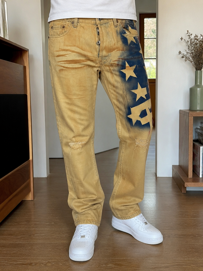 Jeans Straight Energie Straight Morris Beige Vintage Y2K (W32) — foto 2