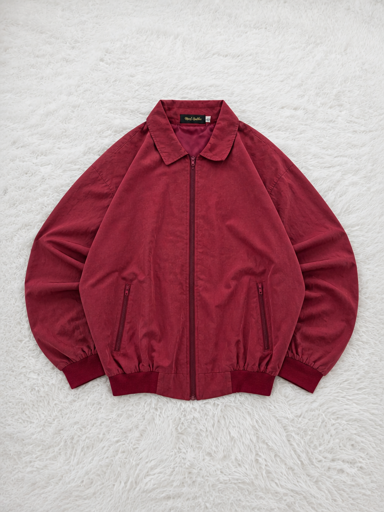 Giacca bomber Most Wollin Zip Collo a camicia Bordeaux Vintage Y2K (M) — foto 1