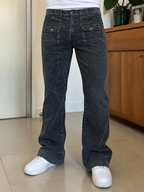 Pantaloni velluto a coste Edera Grigio antracite slavato Vintage Y2K (44) — foto 1