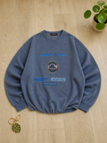 Felpa Les Copains Girocollo Blu Grigio Grafica Ricami Vintage Y2K (L) — foto 1