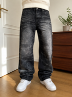 Jeans Southwave Denim gamba ampia Nero slavato Vintage Y2K Uomo (L) — foto 2
