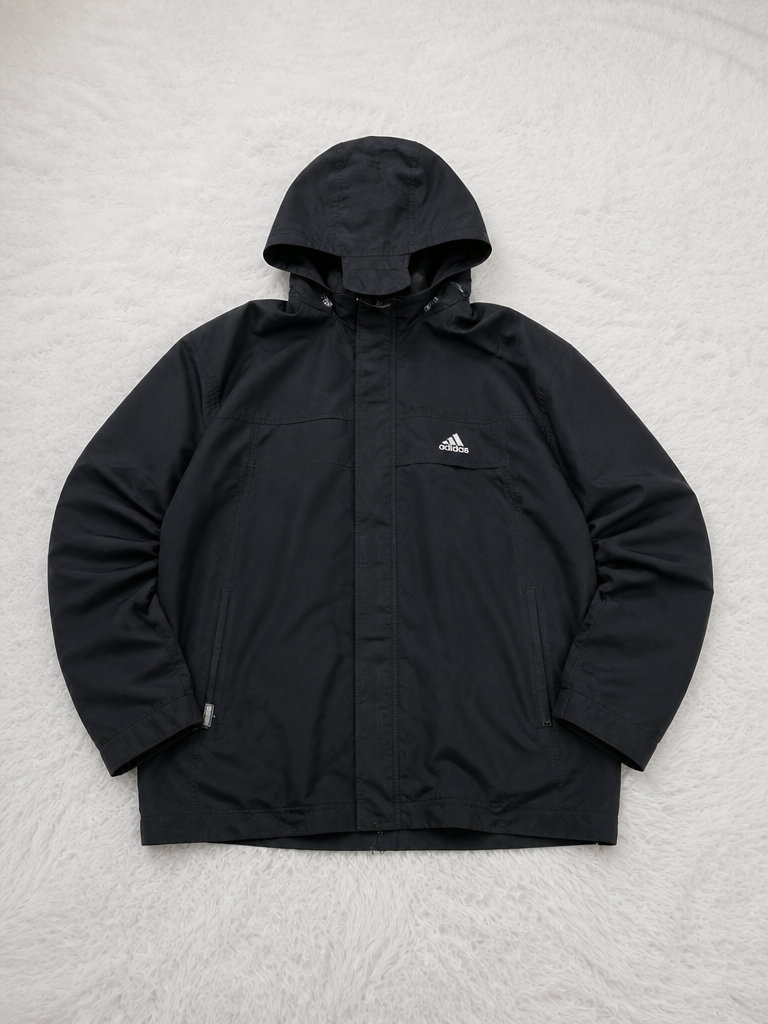 Giacca sportiva adidas con cappuccio e zip integrale Vintage Y2K Nera (XL) — foto 1