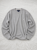 Felpa Girocollo Polo Ralph Lauren Rilievo Waffle Grigio Chiaro Melange Vintage Y2K — foto 1