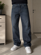 Jeans a gamba ampia Jack & Jones blu scuro slavato Vintage Y2K Uomo (L) — foto 2