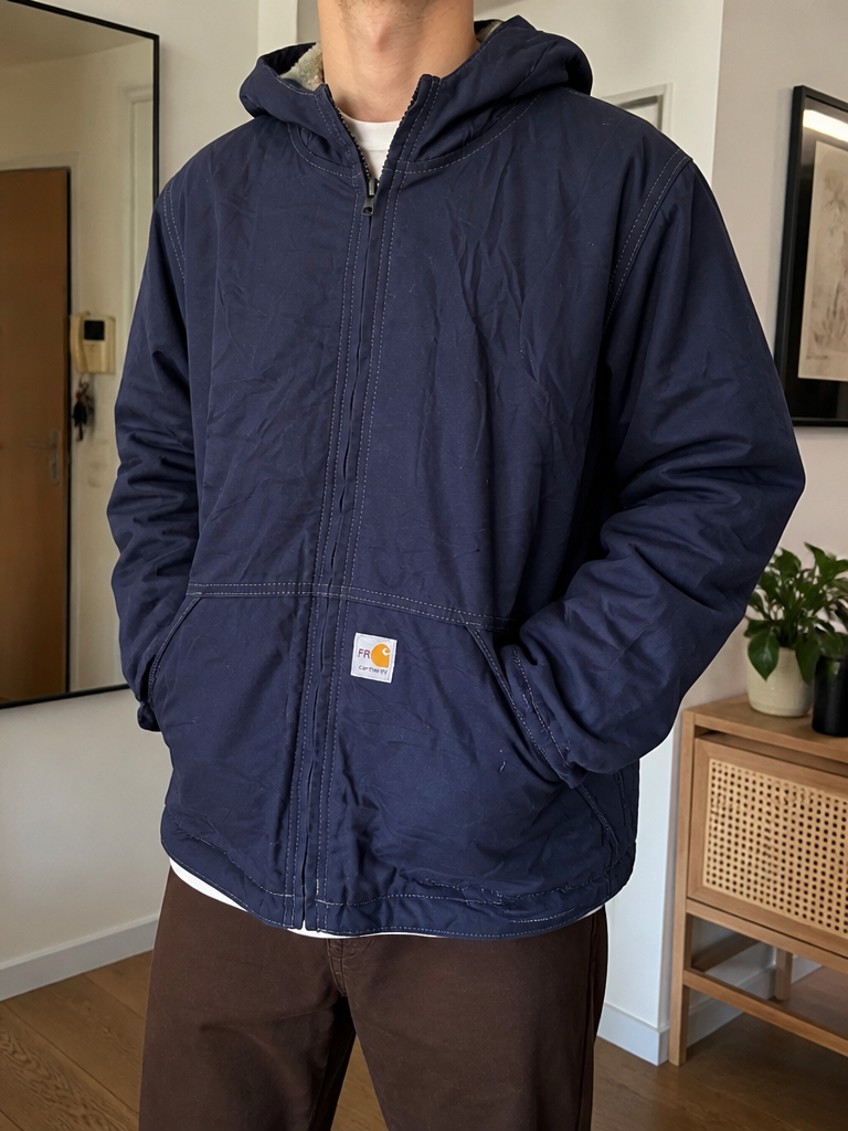 Giacca con cappuccio e zip Carhartt Full Swing FR Blu navy Vintage Y2K — foto 1