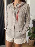Giacca leggera con cappuccio Columbia tortora chiaro zip Vintage Y2K (S) — foto 1