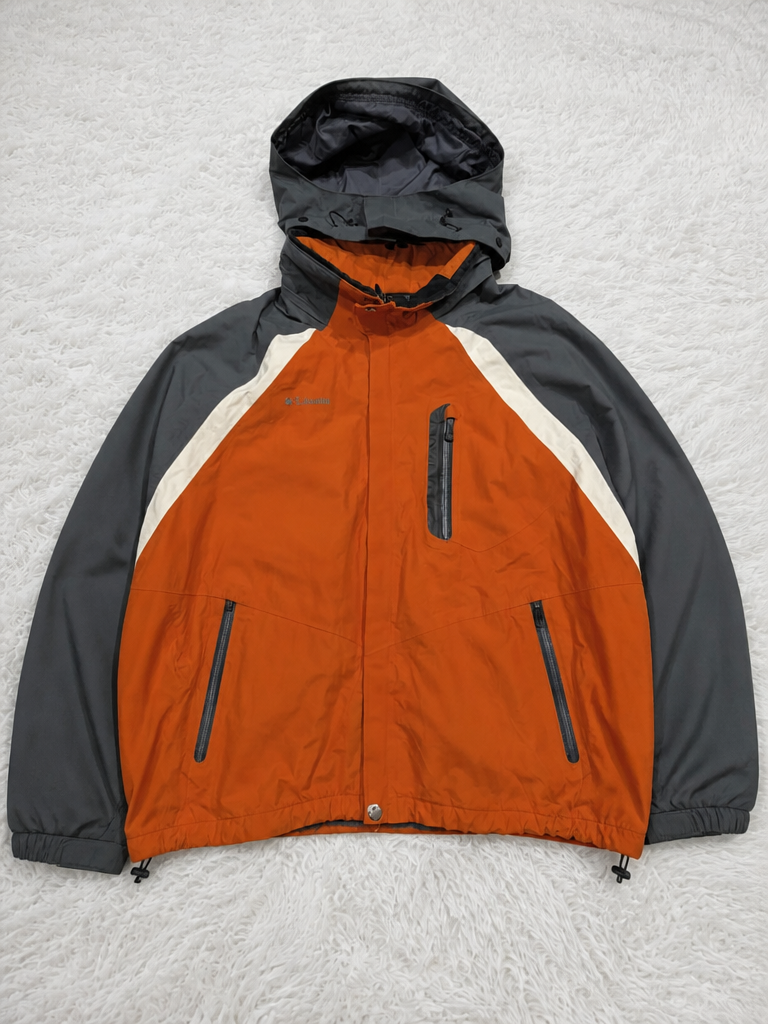 Giacca tecnica Columbia Titanium con cappuccio Arancione Grigio Bianco Vintage Y2K (XL) — foto 1