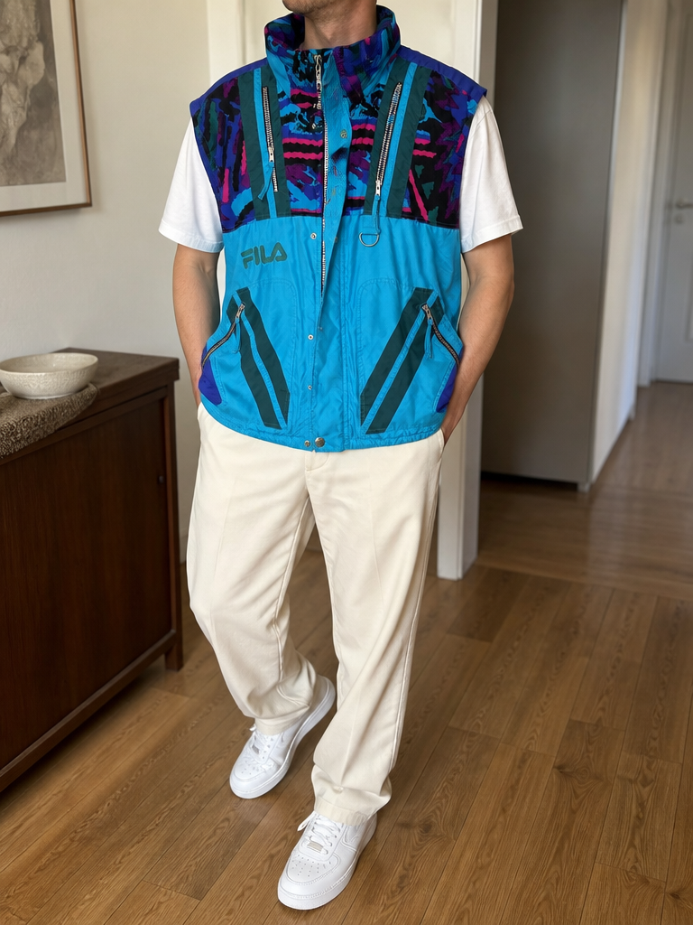 Gilet smanicato Fila Multicolore Vintage Y2K (XL) — foto 1