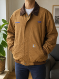 Giacca da lavoro Carhartt FR Zip Colletto Velluto Marrone Chiaro Vintage Y2K (3XG Tall) — foto 1