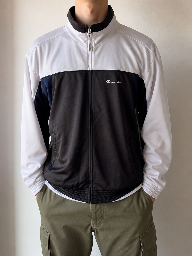 Felpa Champion Zip Bicolore Vintage Y2K Uomo (M) — foto 1