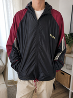 Giacca a vento Adidas con cappuccio Nero Bordeaux 3 bande Vintage Y2K (XXL) — foto 1