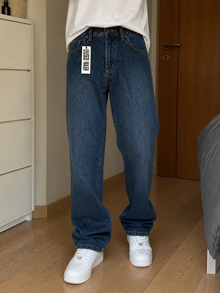 Jeans Lee Denim Cinque Tasche Blu Scuro Vintage Y2K (S) — foto 2