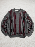 Maglione Girocollo SR Bella Kapellen Grigio Righe Vintage Y2K (XL) — foto 1