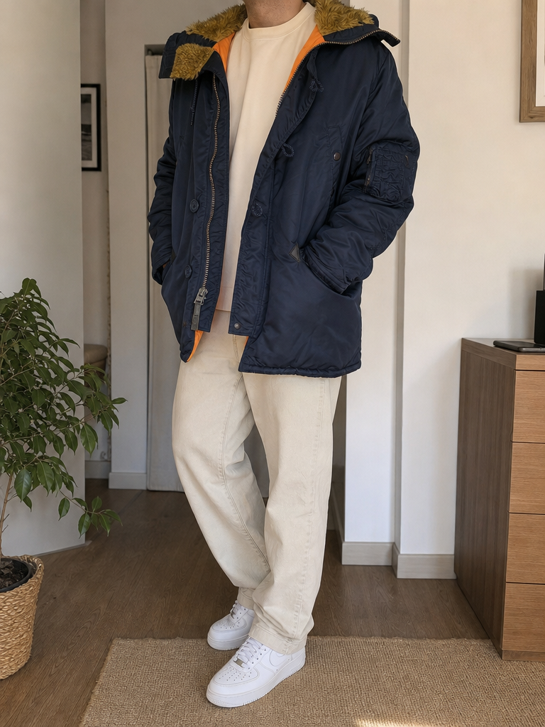 Parka imbottito Alpha Industries con cappuccio e zip Vintage Y2K (XL) — foto 1