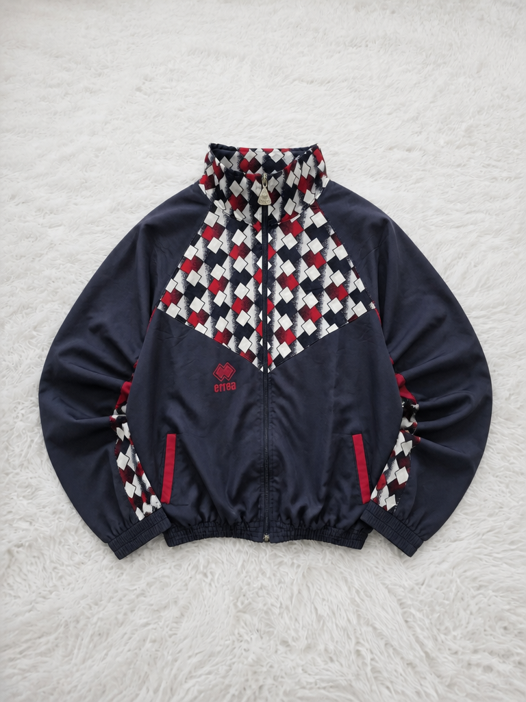 Track Jacket Collo Alto Errea Blu Navy Rosso Bianco Vintage Y2K (L) — foto 1