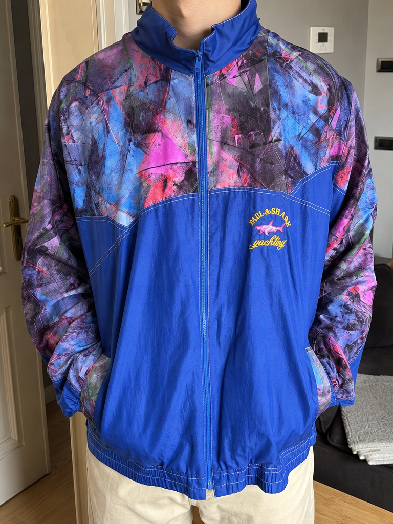 Felpa sportiva Paul & Shark Full Zip Collo Alto Multicolore Vintage Y2K (XL) — foto 1